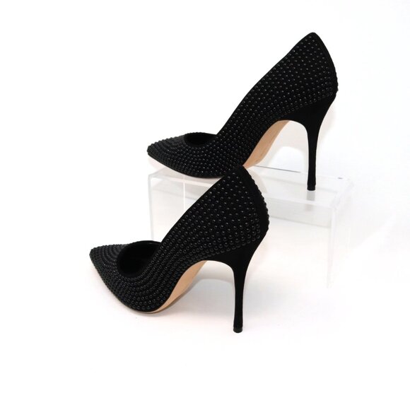Manolo Blahnik Black Studded Heels - Picture 6 of 12